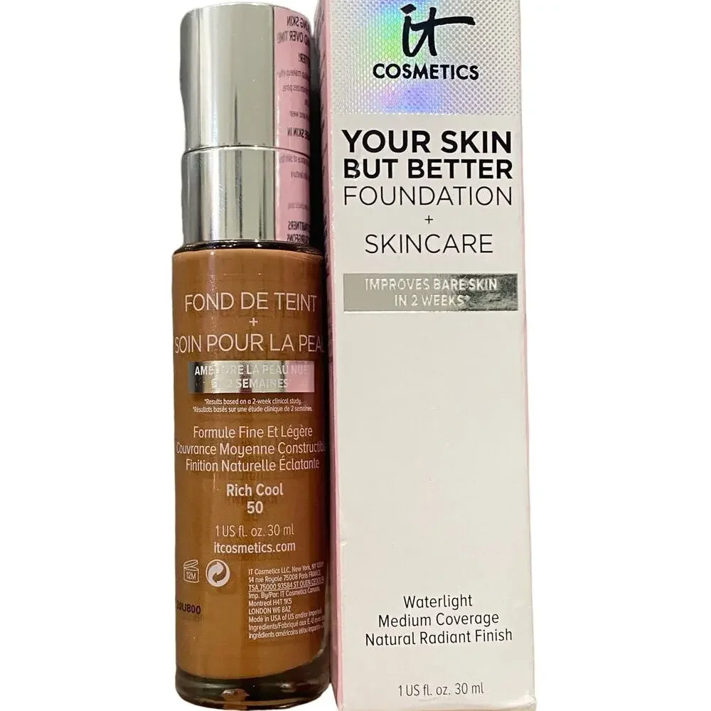 IT Cosmetics Your Skin But Better Foundation + Skincare Rich Cool 50